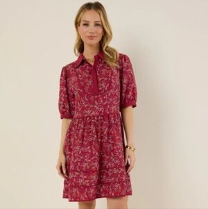 NWT Paisley Mini Dress In Maroon
